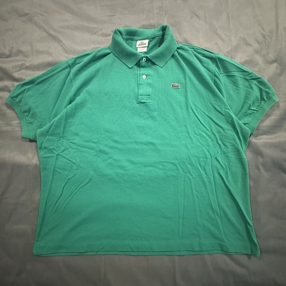Vintage Lacoste Shirt Mens 9 Green Short Sleeve Pique Polo Golf Y2K 00s 90s
